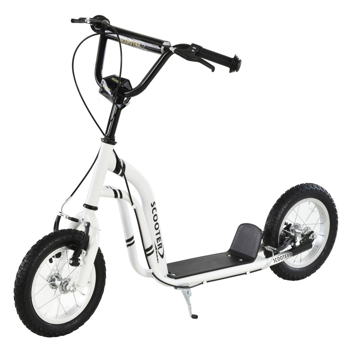 Bobobiy Black Dual Brakes 12" Metal Frame Kick Scooter Adjustable - Image 2