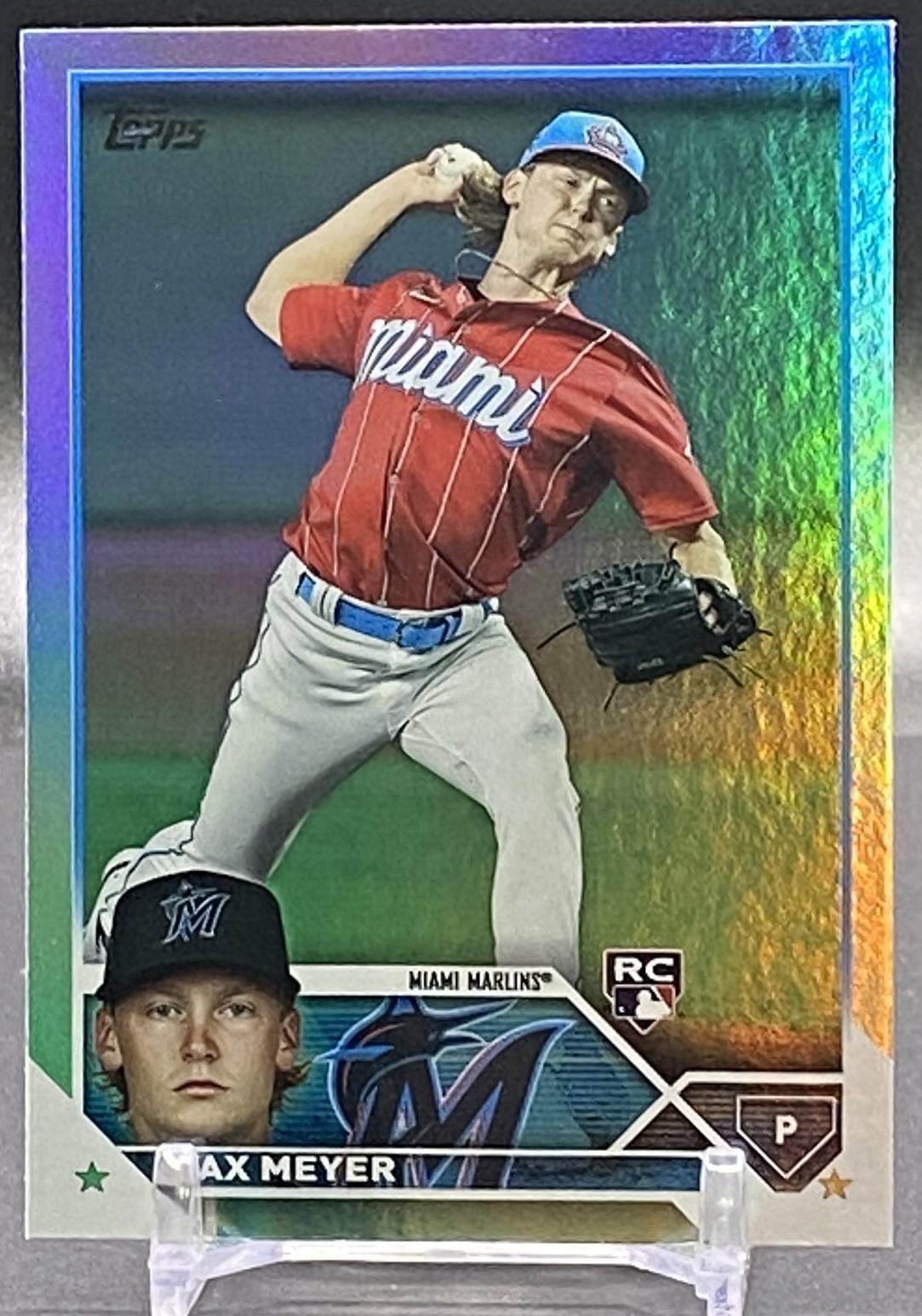 2023 Topps Series 2 #388 Max Meyer Miami Marlins Rainbow Foil