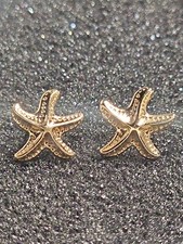 Aretes pequeños estrellas de mar de oro amarillo de 14k de colección