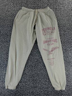 YoungLA Joggers Mens Medium Immortal Dreamer 233 White Sweatpants