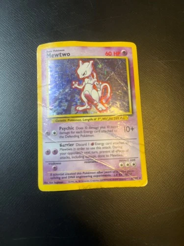 Pokémon TCG Mewtwo Base Set 10/102 Holo 1999-2000 Wizards Base Set Copyright...