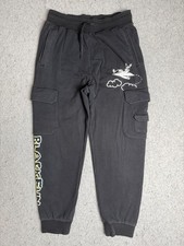 7UP X Fido Dido X Black Fun Sweatpants Mens Large Black Cargo Fleece Joggers
