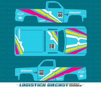UNIVERSAL Water Slide Decals FOR HOT WHEELS '83 Chevy Silverado a1