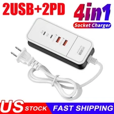 Multifunction Power Strip 50W USB Type C Charger Fast Charging 4 Ports Desktop