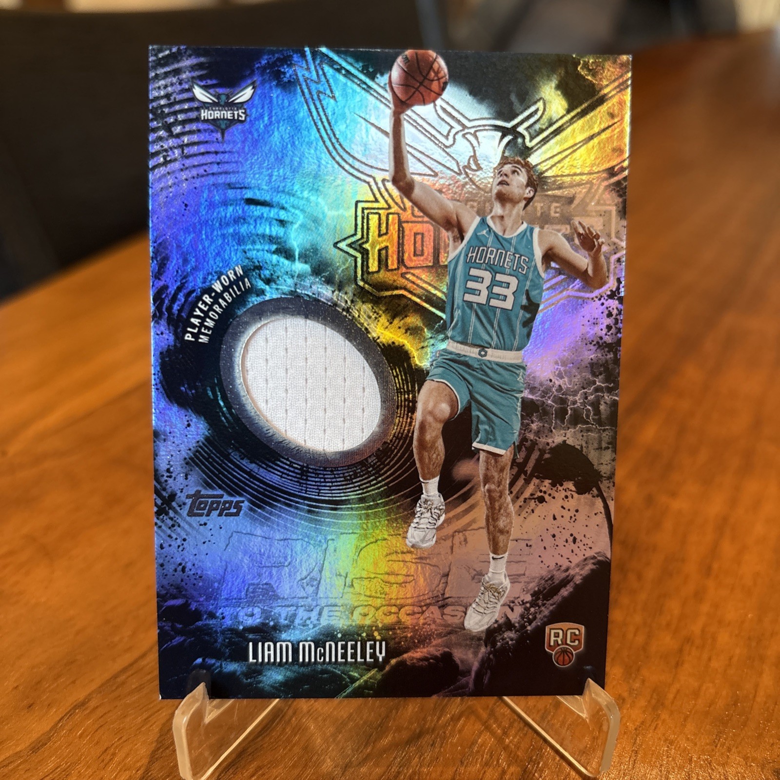 2025-26 Topps Basketball Liam McNeeley Foil Relic Rise to the Occasion RC