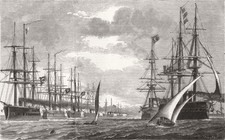 EGYPT. War east; Turko-Egyptian fleet Alexandria for Istanbul with Troops 1877
