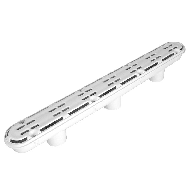 AquaStar 32CDAV103 32"" Chnl Drain Suction Outlet Cover & 3 Port Sump -Light Gray