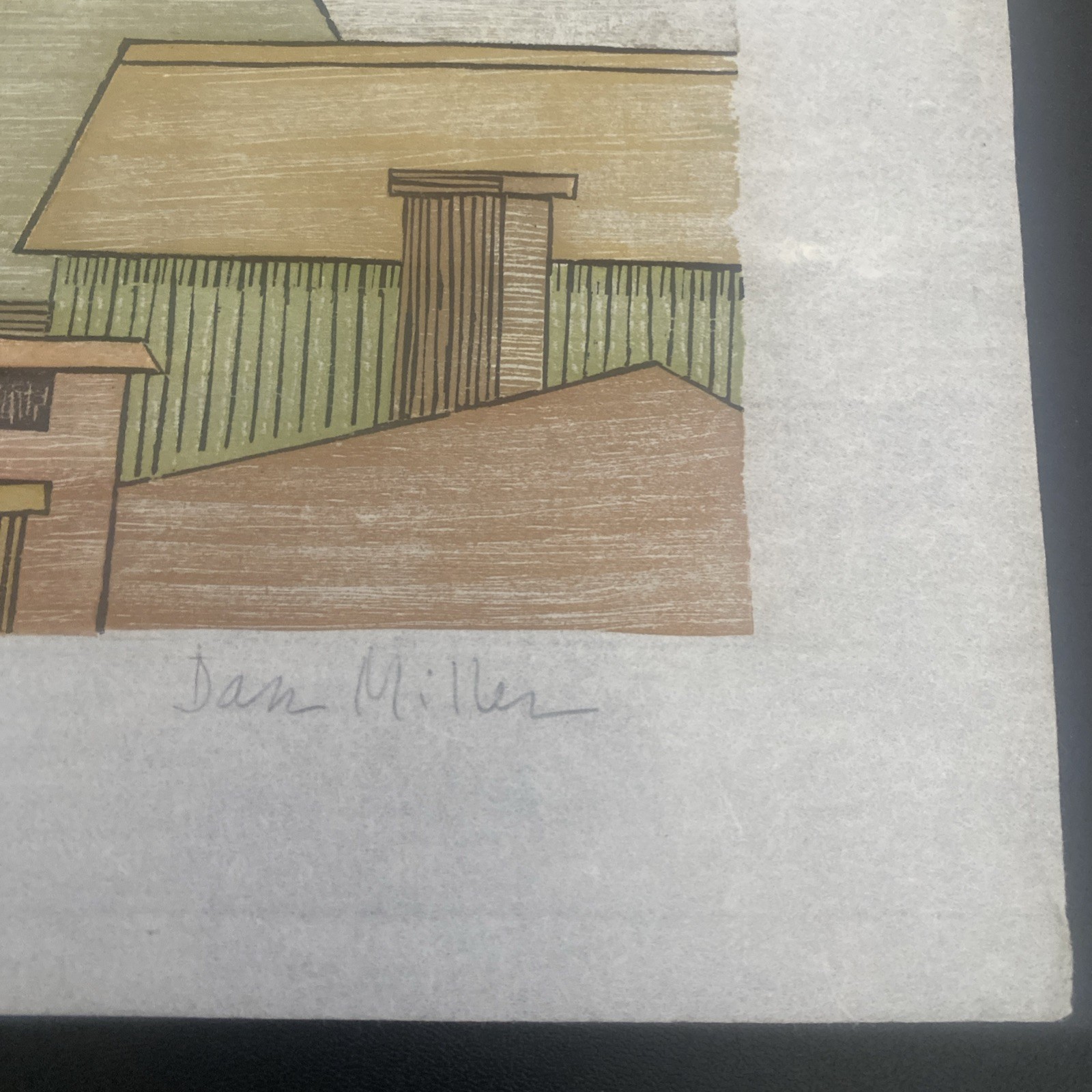 Dan Miller Signed Woodblock Print "Hannover Moon" Ltd Ed 18/45 Rice Paper Art