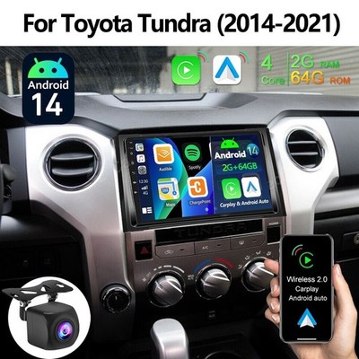 64GB CarPlay For Toyota Tundra 2014-21 Android 14 Car Radio Stereo Head Unit+AHD