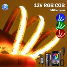 12V 24V RGB COB LED Streifen Stripe Leiste Band Dimmbar Blueooth App Control