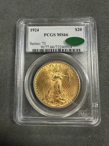 1924 $20 St Gaudens PCGS MS66 CAC