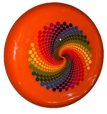 New Frisbee Orange Spiral 9  Flying Disc Pet Athletic Sports Swirl-SHIPS N 24HR