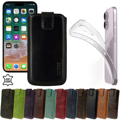 Suncase  Hülle Tasche Leder Handytasche Schutz Etui + Silikon Case für iPhone 17