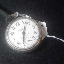 Westclox Scotty Silver Pocket Watch White Dial Arabic Numerals Shock-Resistant