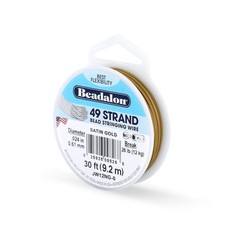 Beadalon 49 Strand Stainless Steel Beading Wire .018in Satin Gold 30ft