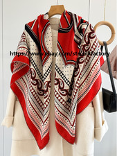 Women 70 Cashmere 30 Silk Wrap 53" Scarf cashew Print Double Face Print Shawl