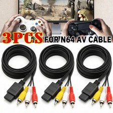3X N64 SNES Gamecube 6FT RCA TV AV Audio Video Stereo Cable Cord for Nintendo 64