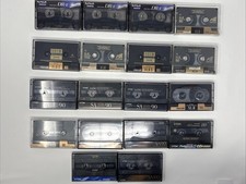 18 Used Blank Cassettes Type II High Bias Chrome TDK Maxell Fuji Clean J-Cards