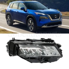 Right Headlights Passenger Side For 2021-2023 Nissan Rogue LED Headlamps Chrome