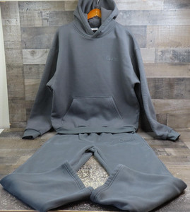 Comfrt Hoodie Sweatpants Set Mens Large Gray Fleece Loungewear Sweatsuit Casual