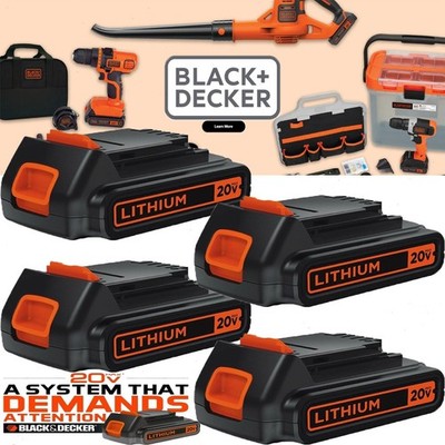 2 / 4 Pack 20V Lithium-ion 1.5Ah Battery for BLACK DECKER 20V LBXR20 LBX20 LB20