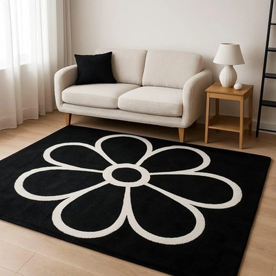 New Design Color Black & White Hand Tufted 100% Wool Rug Handmade Carpet Rug