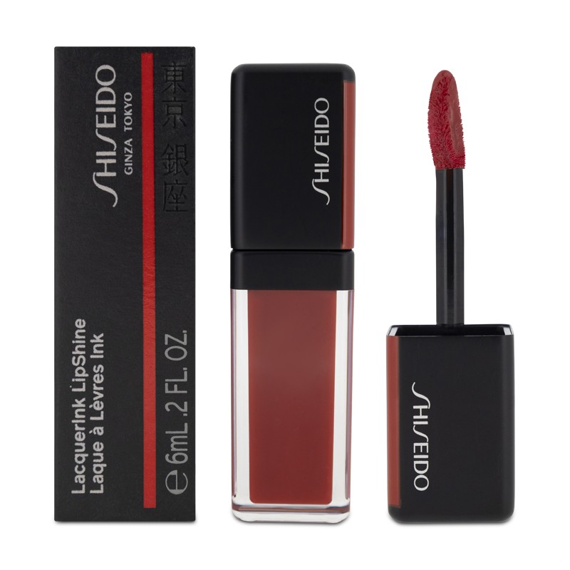Shiseido LacquerInk LipShine 304 Techno Red Glossy Bright Red Lip Gloss
