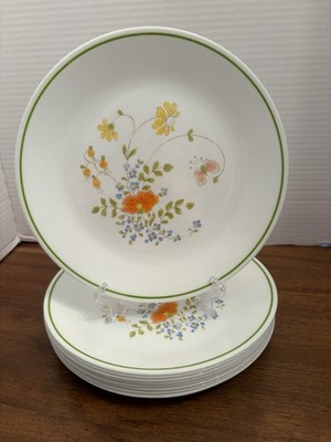 Set of 9 Vintage Corelle by Corning Ware Wildflower 8 1/2'' Salad Plates