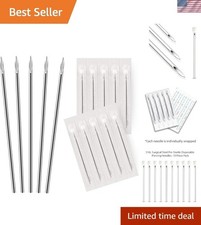 Sharp  Sterile 10PC 18G Hollow Piercing Needles - Safe for All Piercing Types