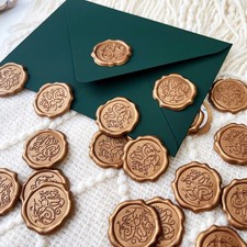 Wax Seal Effect Wedding Envelope Stickers cards for Wedding Party Invitations