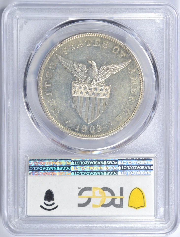 1903 US PHILIPPINES PESO PCGS PR62 BEAUTIFUL COIN - Image 2 of 3