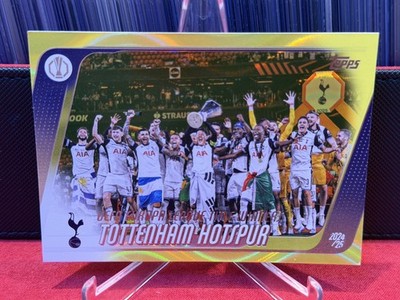TOPPS UEFA UCC 2025-26 Tottenham TITLE WINNER Neon Yellow FlowFractor flaw