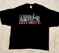 DISTURBED 2005 Black T-Shirt Size 2XL XXL EUC Y2K Vintage Concert Metal