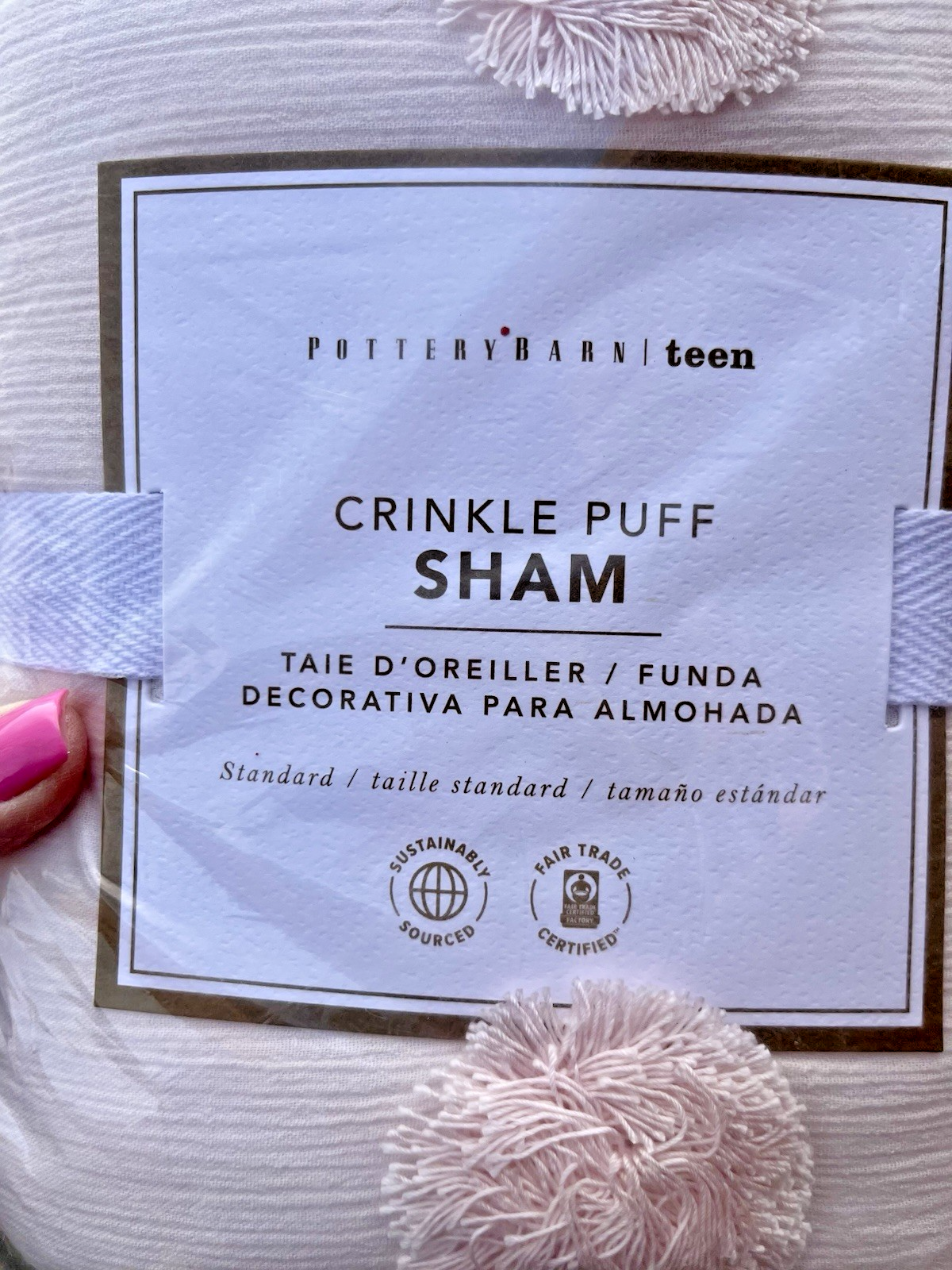 Pottery Barn Teen Light Pink Crinkle Puff Standard Pillow Shams NEW Set ...