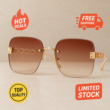 Unisex Rimless Sunglasses 2025 Metal Chain Fashion Stylish UV400 Eyewear