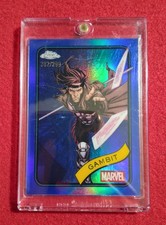 2025 MARVEL TOPPS CHROME BLUE REFRACTOR 282/299 GAMBIT #105