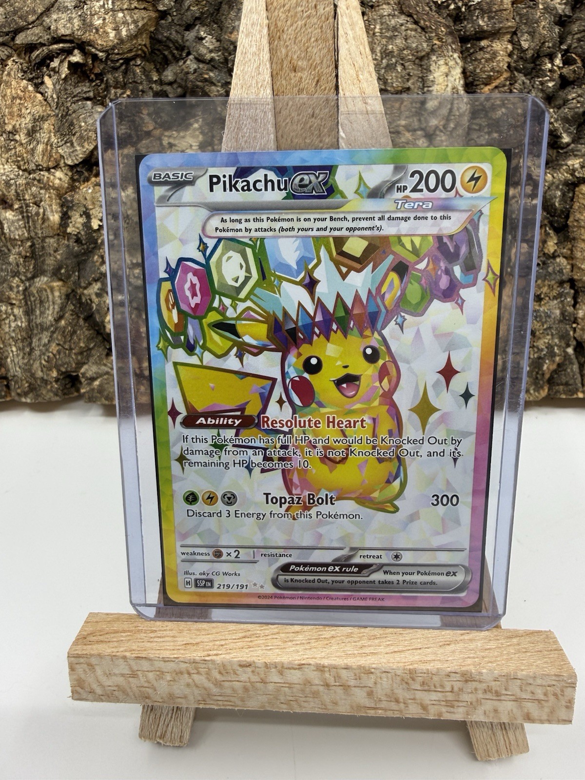 Pokemon Pikachu EX 219/191 Sv08: Surging Sparks Holo Card NM