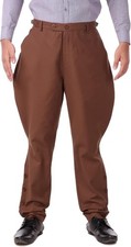 Steampunk Victorian Cosplay Costume Mens Jodhpur Pants Trousers Chocolate 