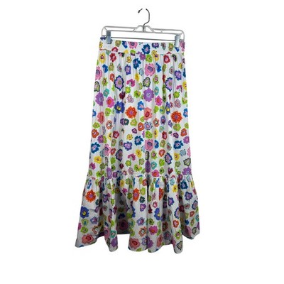 The House Of Perna Moira Maxi Skirt Dreamy Meadow Floral Colorful Tiered Size M