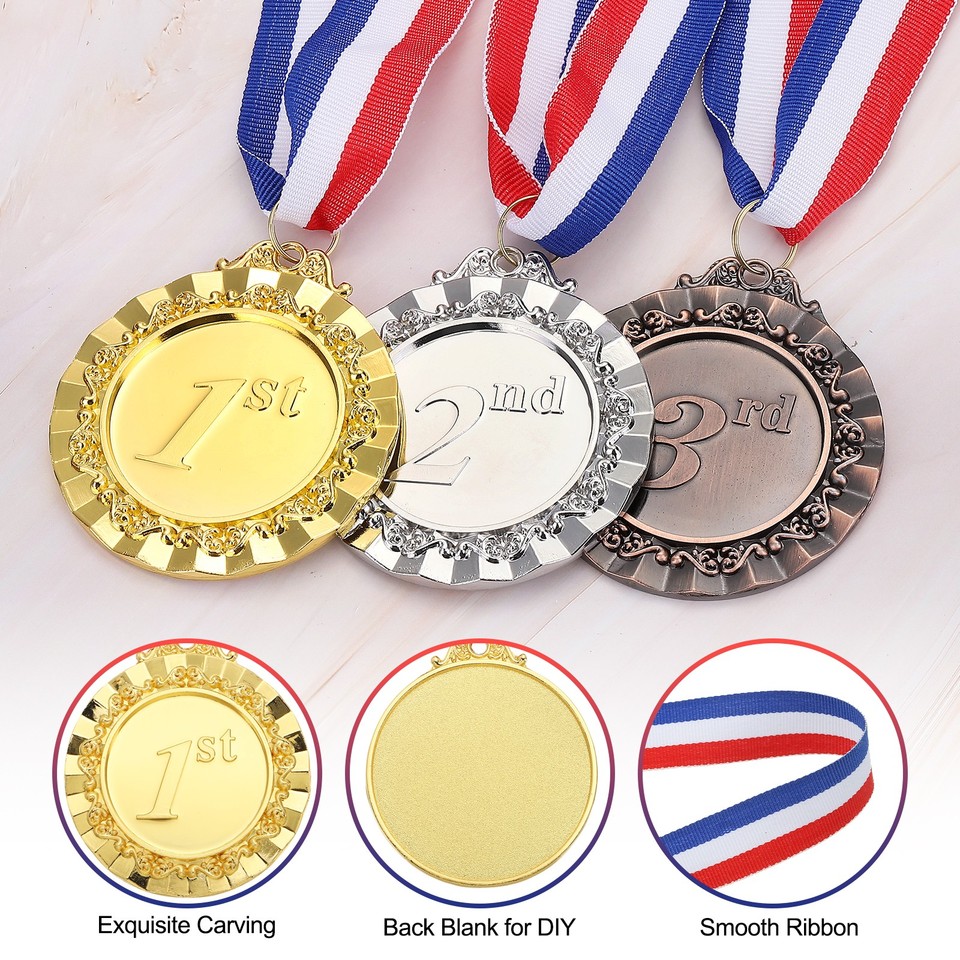 Lot De 3 Médailles (Or, Argent, Bronze) - 3 Pouces - Pour Remise De Prix, Compétitions - Abaokai