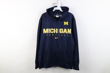 Nike Therma Fit Mens Medium University of Michigan Football Hoodie Sweatshirt