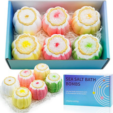 Bath Bombs Gift Set,6Pcs Handmade Fizzies, Shea  Coco Butter Dry Skin Moisturiz