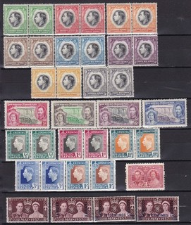 COMMONWEALTH 6 X SETS 1937 SINGLES CORONATION 2 X SCANS MNH