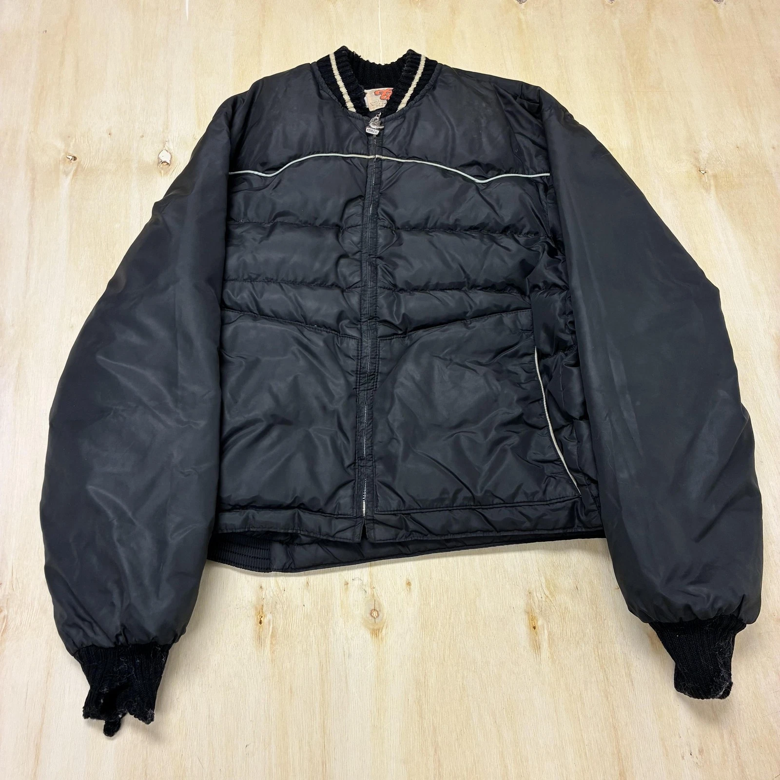 Vintage Gandy Jacket Mens Large Black Down Puffer Winter Outdoor Made USA Coat