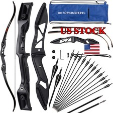 56" Takedown Recurve Bow 30-50lbs Right Hand Arrows for Archery Hunting Target