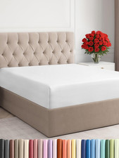 Full Fitted Bed Sheet - Bottom Single Fitted Sheet Only - Ultra-Soft Hotel Luxur