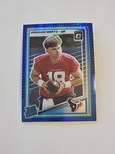 2025 Donruss Optic 259 Graham Mertz Rated Rookie Blue Hyper RC Texans