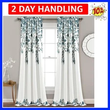 Tanisha Curtains - Light Filtering Window Panel Set, Pair - Floral Vine Print...