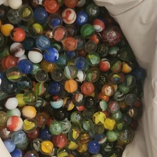 Mixed Style Glass Toy Marbles Lot, Assorted Colors Patterns