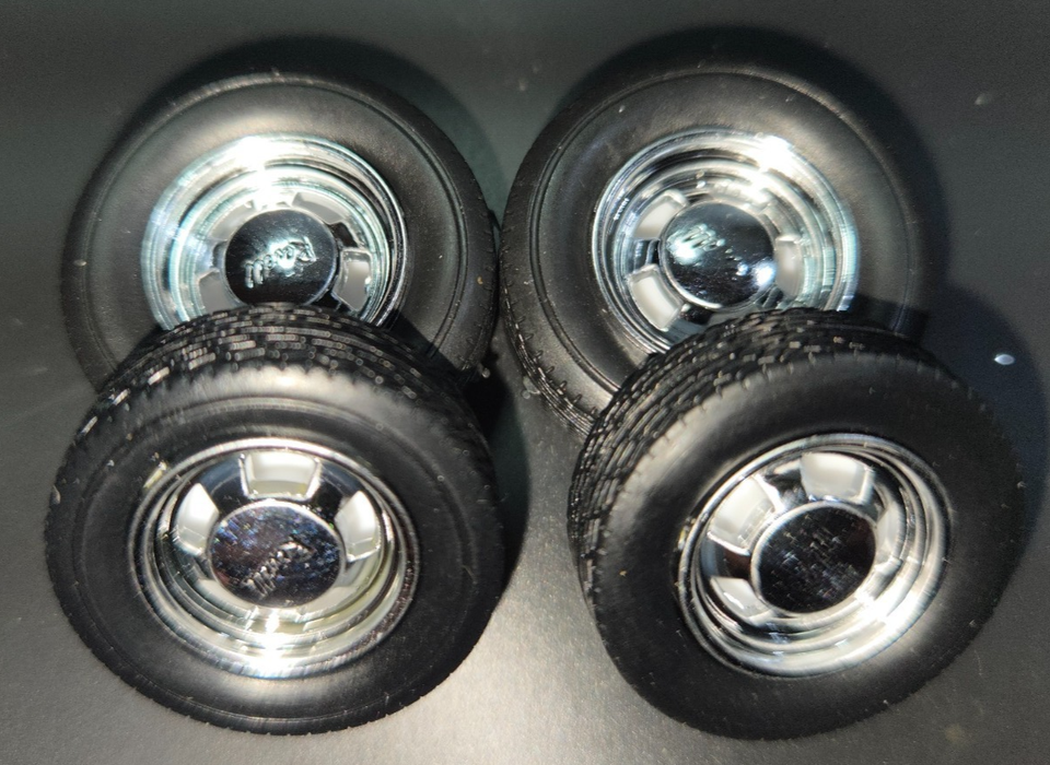 CUSTOM CHROME WHEELS OVER NON-BRANDED BLACKWALL TIRES -1948 FORD HOT ...